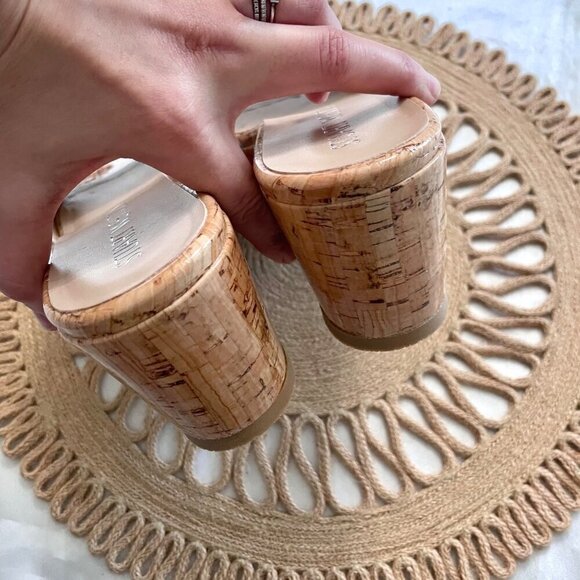 NWOT Stuart Weitzman Blue Suede Summer Wedge Platform Sandals 10B - Picture 6 of 9